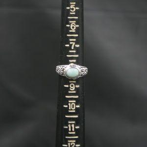 Sterling Silver Natural Amazonite Ring Size 8.25